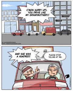 Grandmother Driving Comic