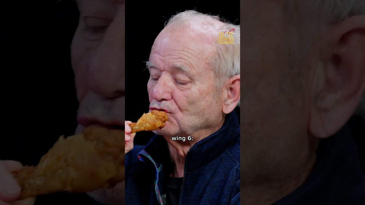 Bill murray beats the hot wing challenge