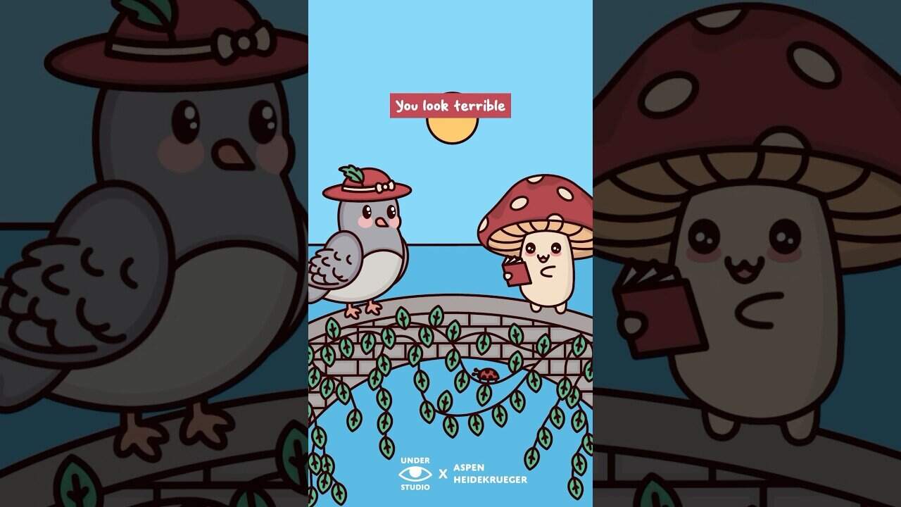 Ominous positivity part 2 🍄 mushie & birdie | original video: under studio x aspen heidekrueger