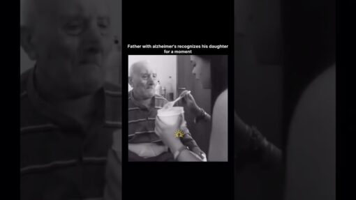 Father with alzheimer’s recognizes his daughter for a moment